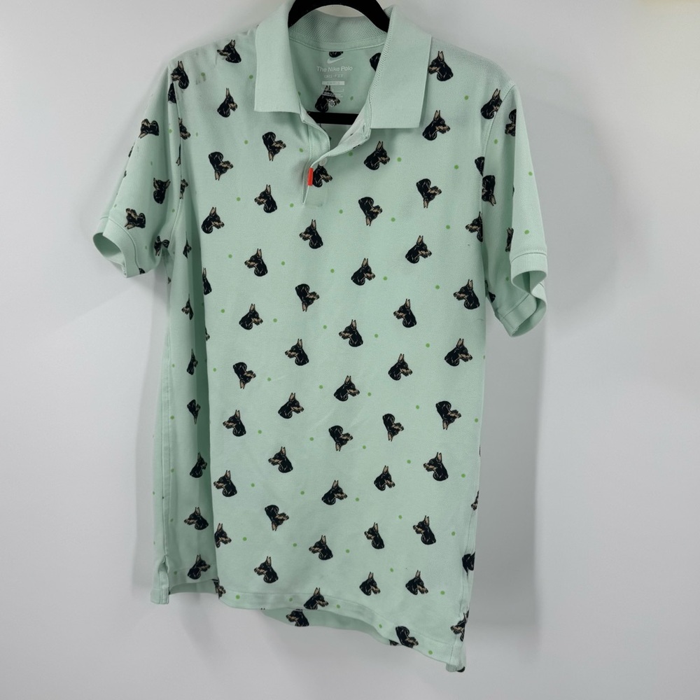 Nike Men's Printed Slim-Fit Polo Shirt  Doberman Dog Size L